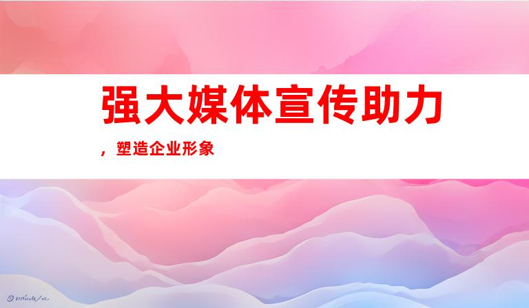强大媒体宣传助力，塑造企业形象