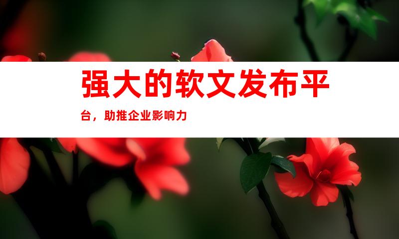 强大的软文发布平台，助推企业影响力