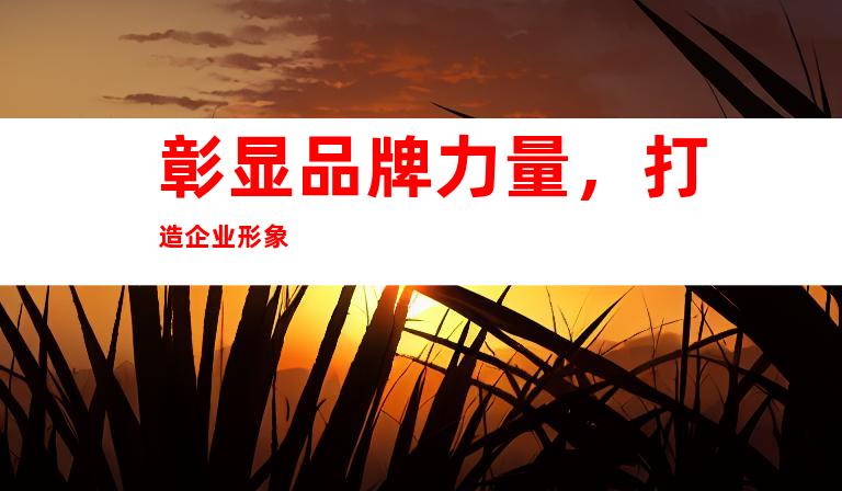 彰显品牌力量，打造企业形象