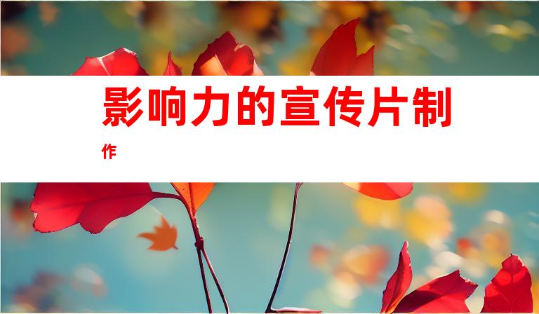 影响力的宣传片制作