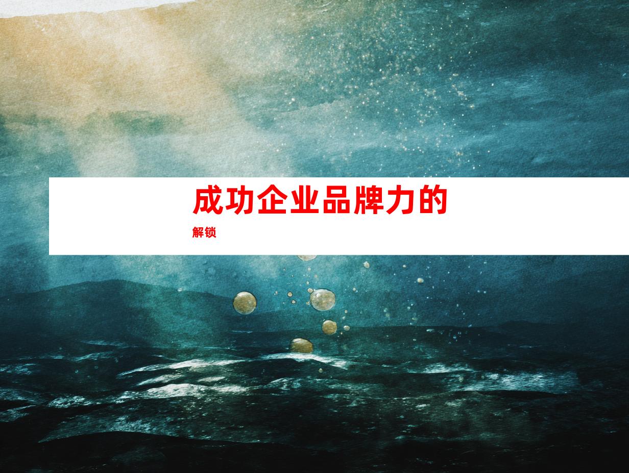 成功企业品牌力的解锁