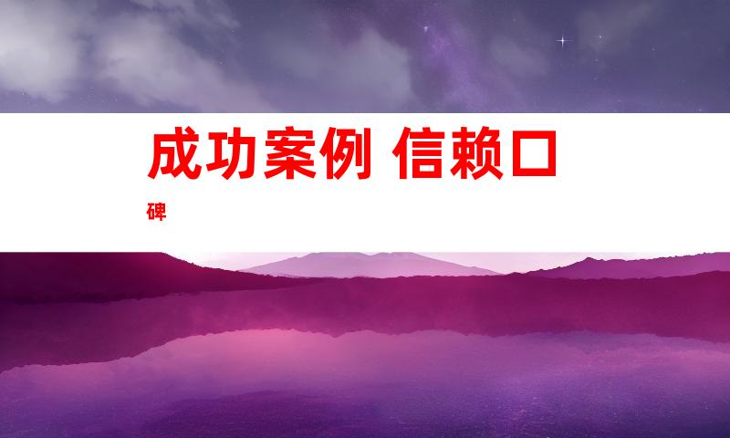 成功案例 信赖口碑