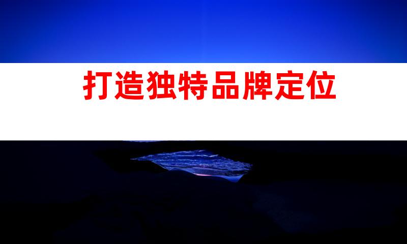 打造独特品牌定位