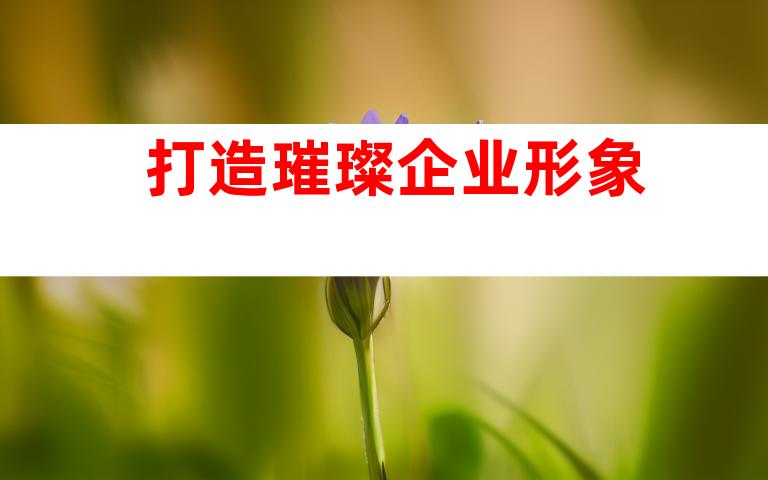 打造璀璨企业形象