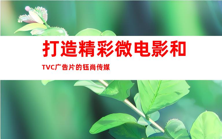 打造精彩微电影和TVC广告片的钰尚传媒