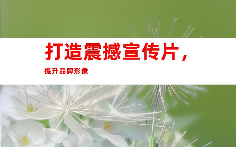 打造震撼宣传片，提升品牌形象