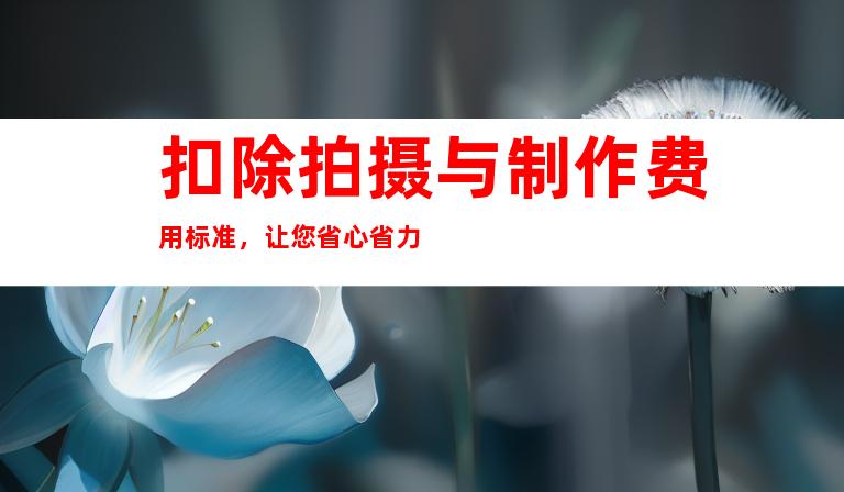 扣除拍摄与制作费用标准，让您省心省力