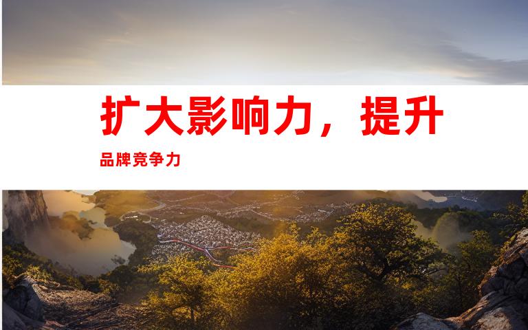 扩大影响力，提升品牌竞争力
