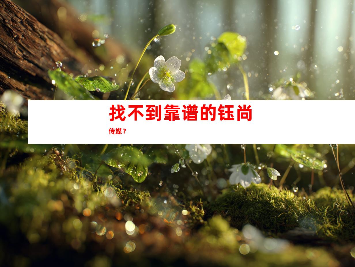 找不到靠谱的钰尚传媒？