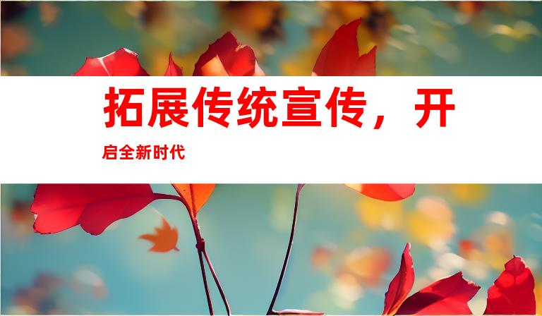 拓展传统宣传，开启全新时代