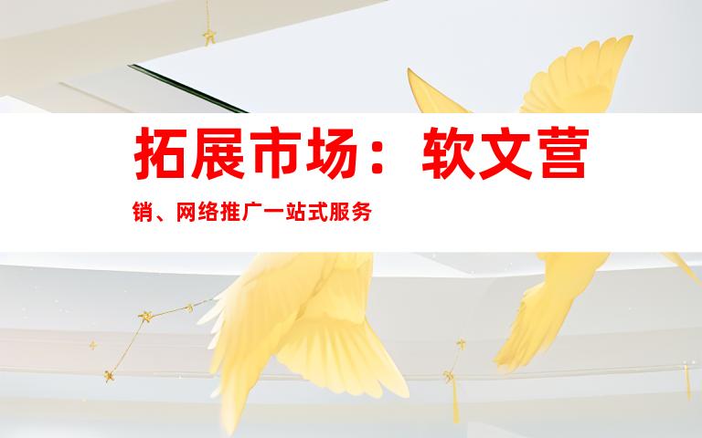拓展市场：软文营销、网络推广一站式服务