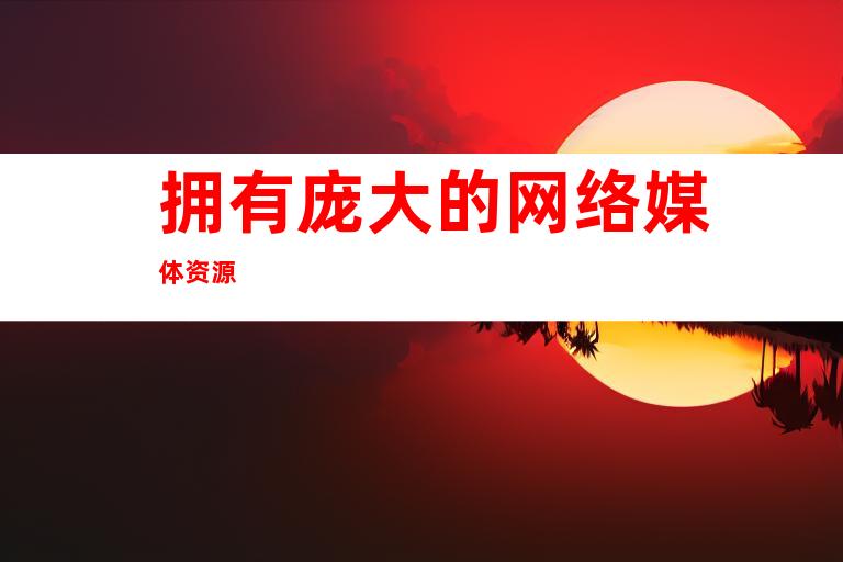 拥有庞大的网络媒体资源