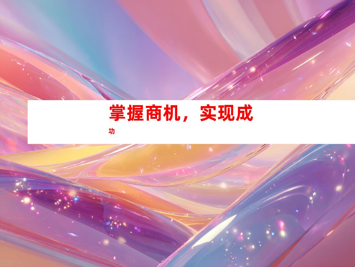 掌握商机，实现成功