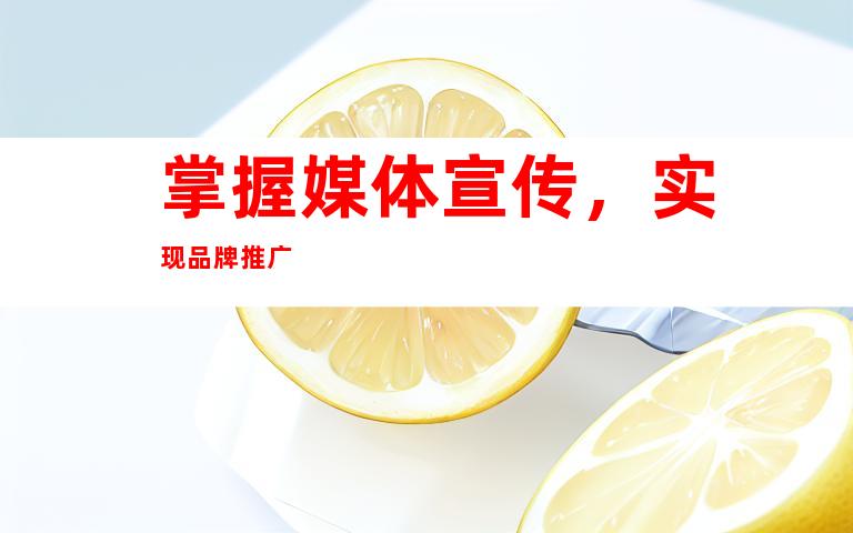 掌握媒体宣传，实现品牌推广