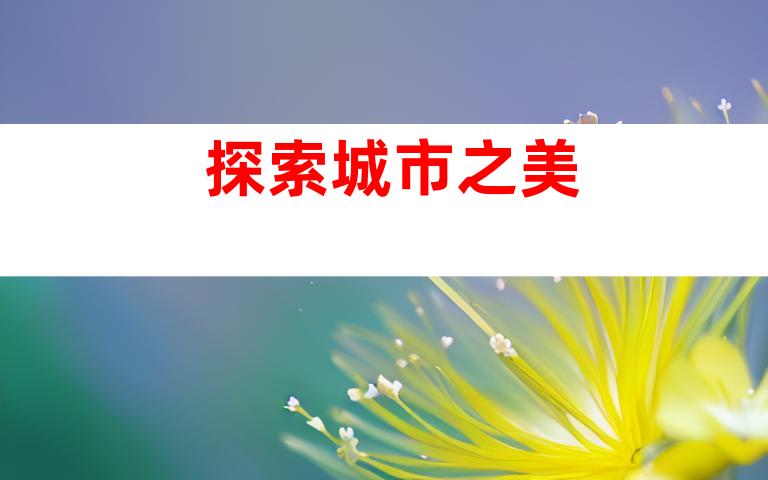 探索城市之美
