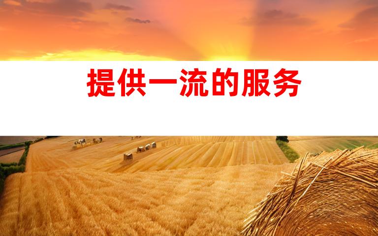 提供一流的服务