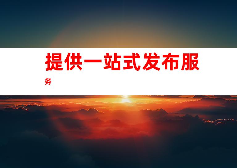 提供一站式发布服务