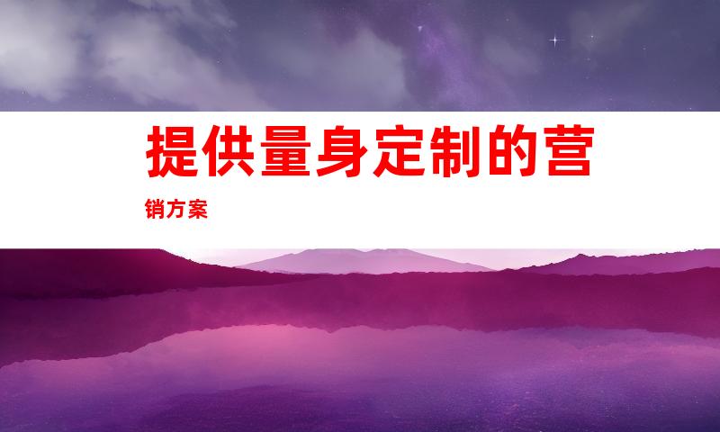 提供量身定制的营销方案