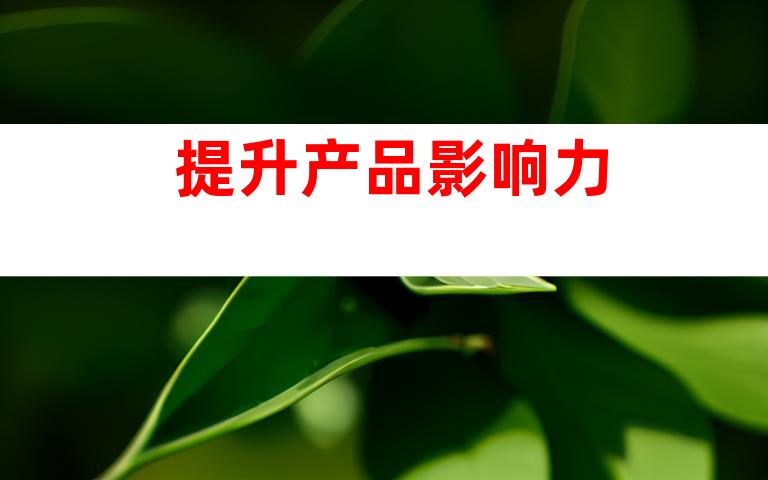 提升产品影响力