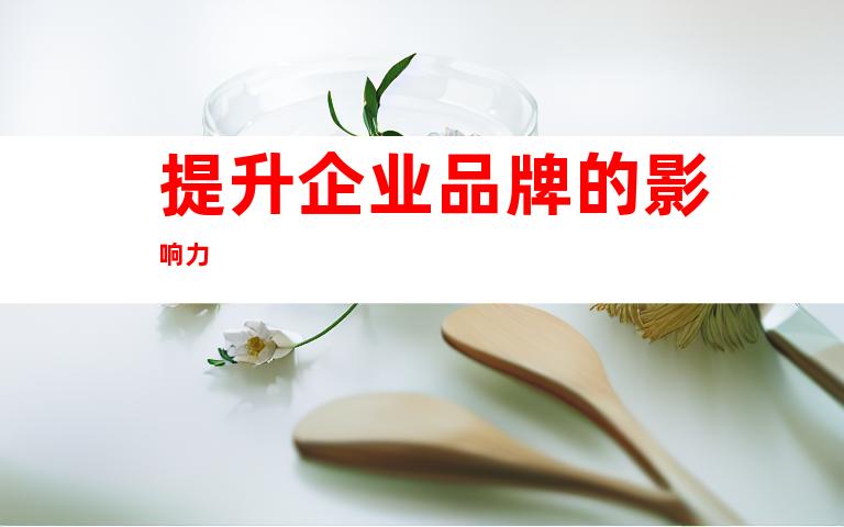 提升企业品牌的影响力