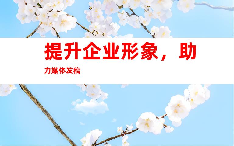 提升企业形象，助力媒体发稿