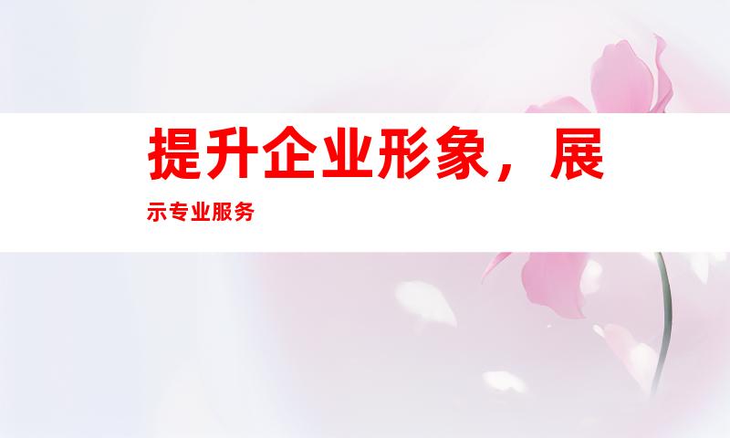 提升企业形象，展示专业服务