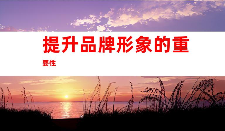 提升品牌形象的重要性