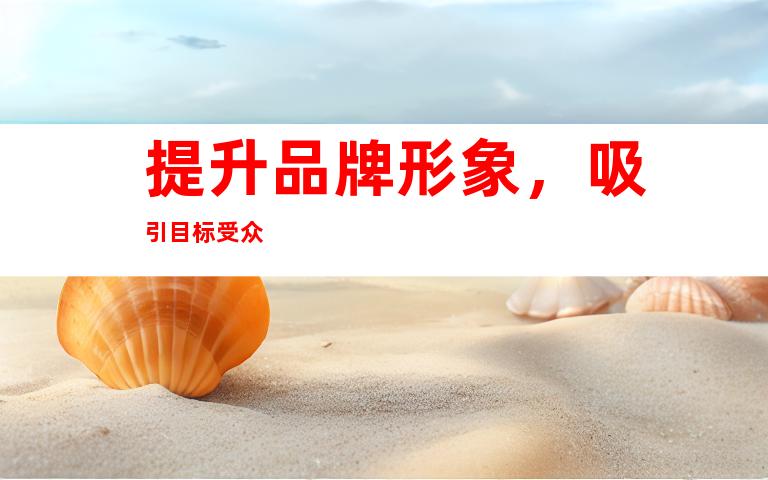 提升品牌形象，吸引目标受众