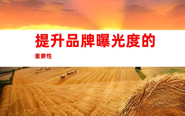 提升品牌曝光度的重要性
