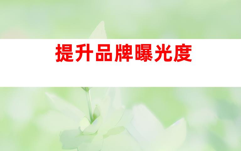 提升品牌曝光度