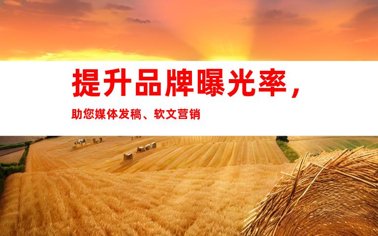 提升品牌曝光率，助您媒体发稿、软文营销