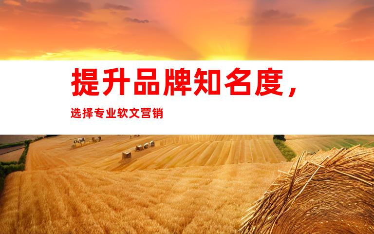 提升品牌知名度，选择专业软文营销