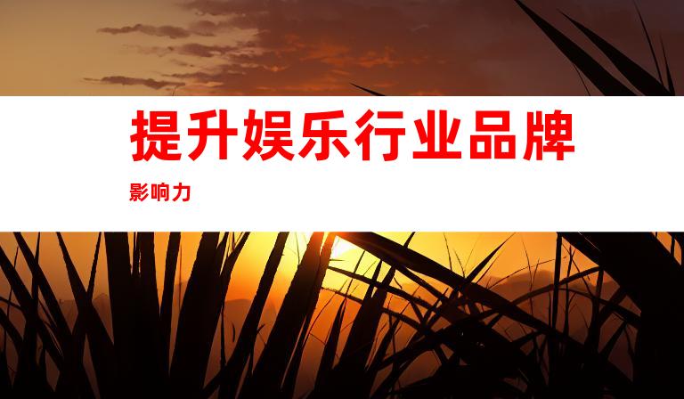 提升娱乐行业品牌影响力