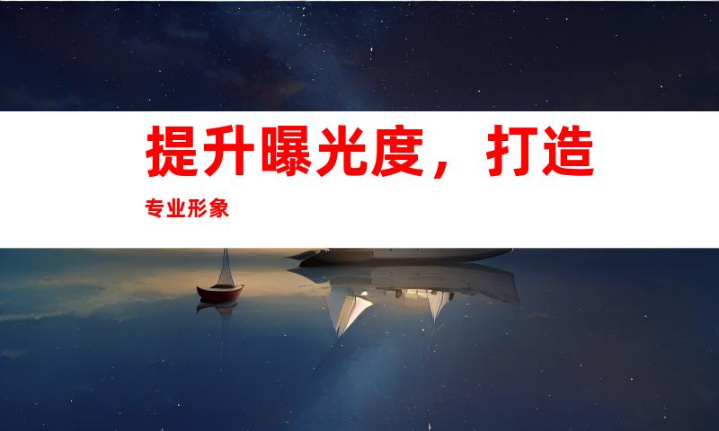 提升曝光度，打造专业形象