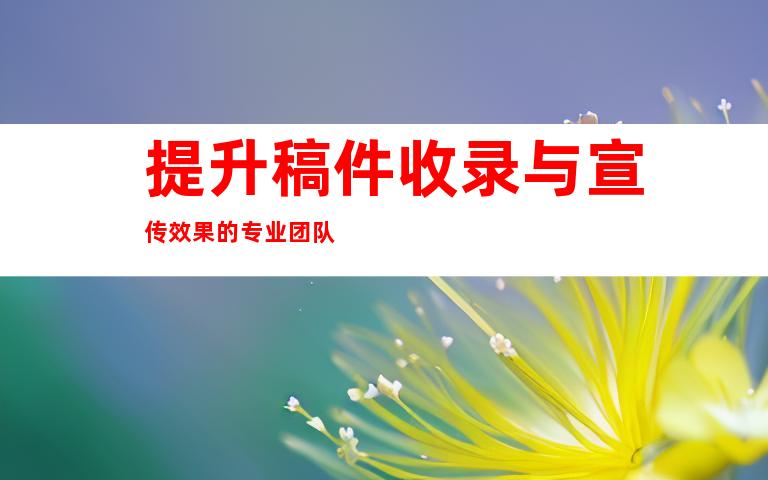提升稿件收录与宣传效果的专业团队