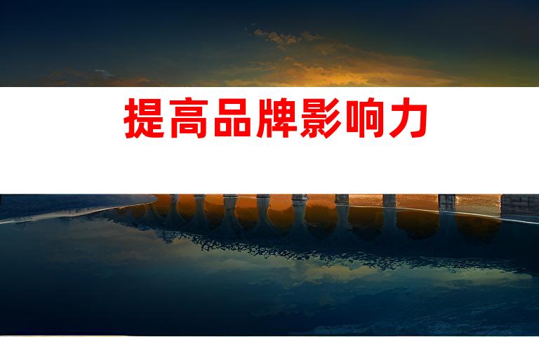 提高品牌影响力