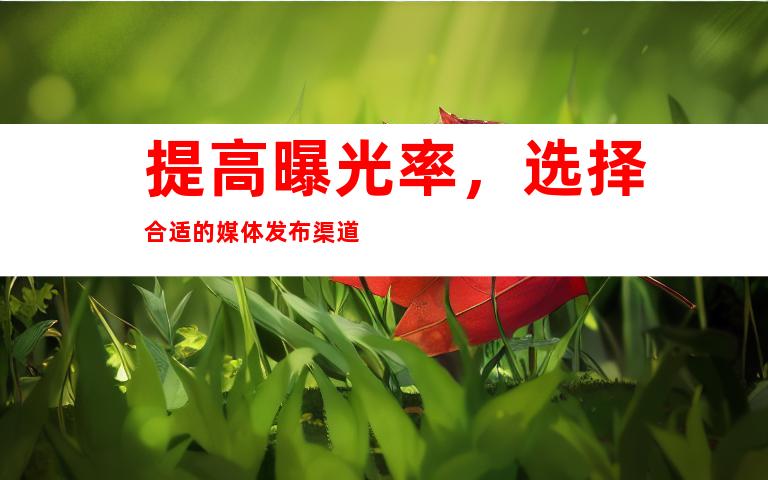 提高曝光率，选择合适的媒体发布渠道