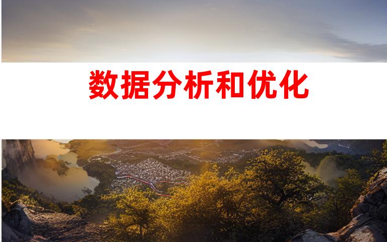 数据分析和优化