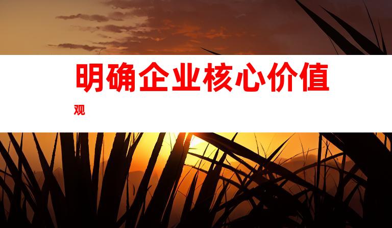 明确企业核心价值观