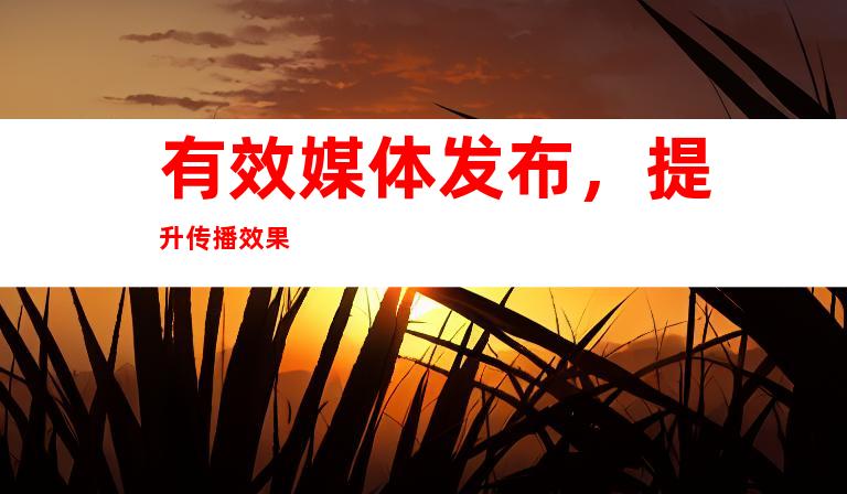 有效媒体发布，提升传播效果