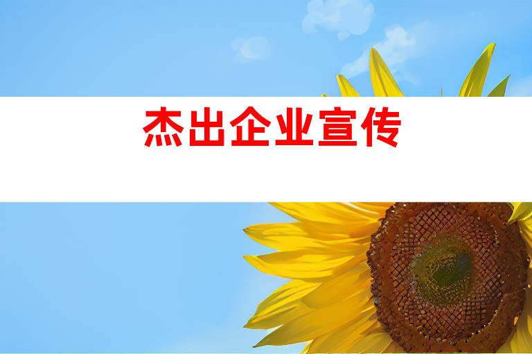杰出企业宣传