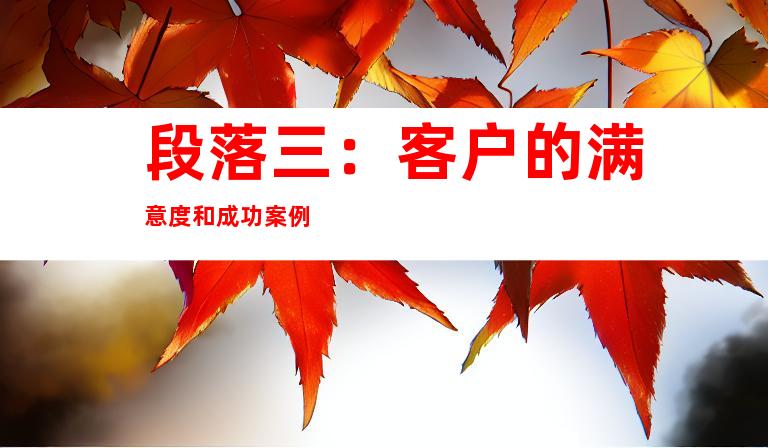 段落三：客户的满意度和成功案例