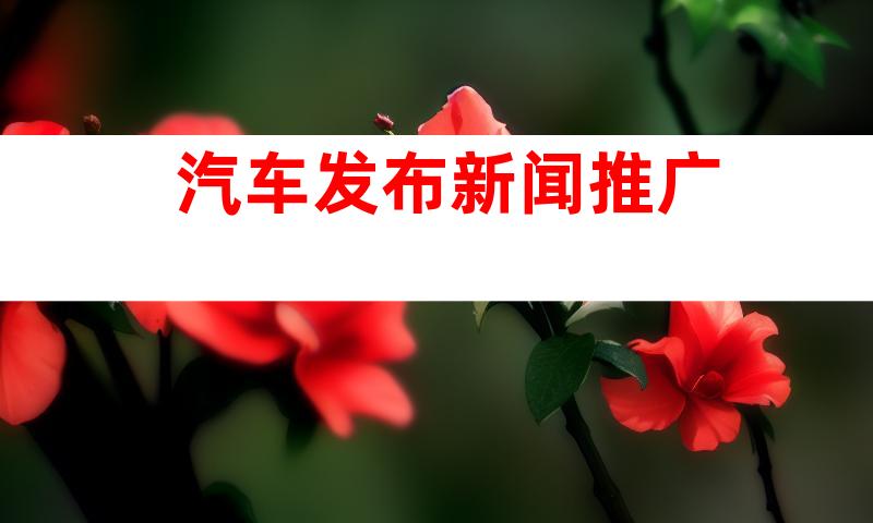 汽车发布新闻推广