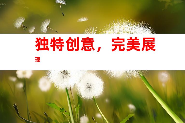 独特创意，完美展现