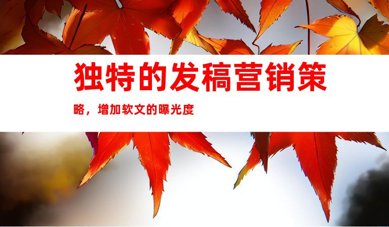 独特的发稿营销策略，增加软文的曝光度