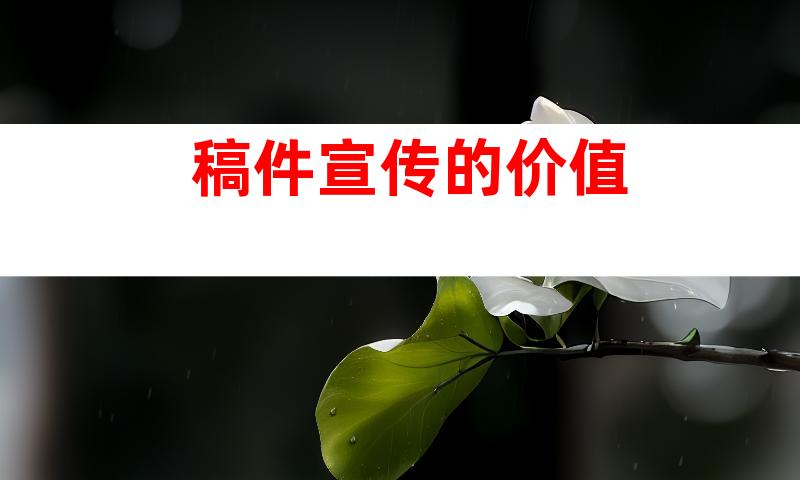 稿件宣传的价值