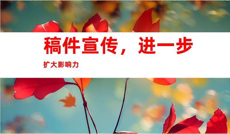 稿件宣传，进一步扩大影响力