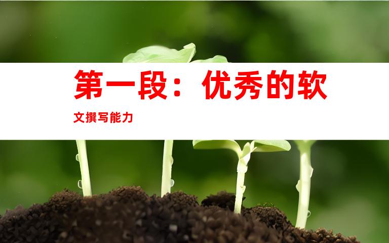 第一段：优秀的软文撰写能力