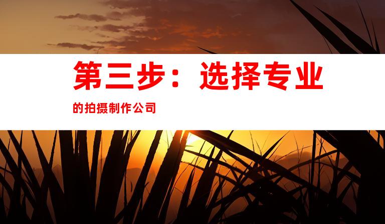 第三步:选择专业的拍摄制作公司