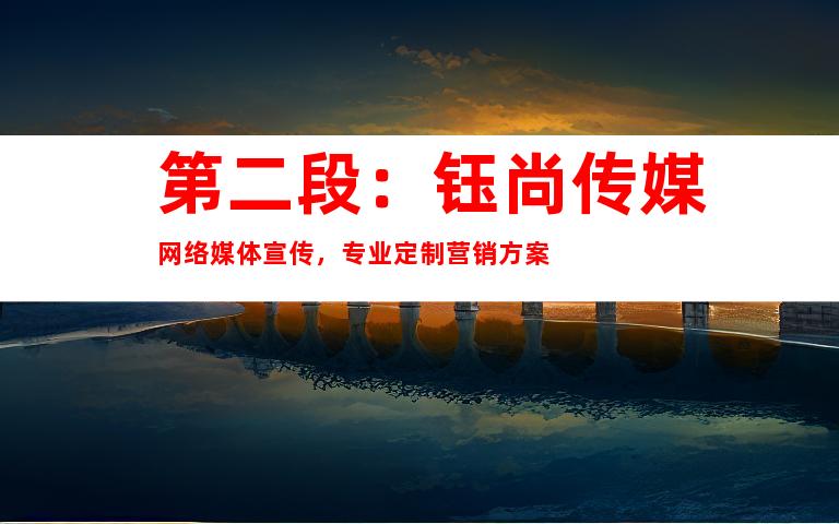 第二段：钰尚传媒网络媒体宣传，专业定制营销方案
